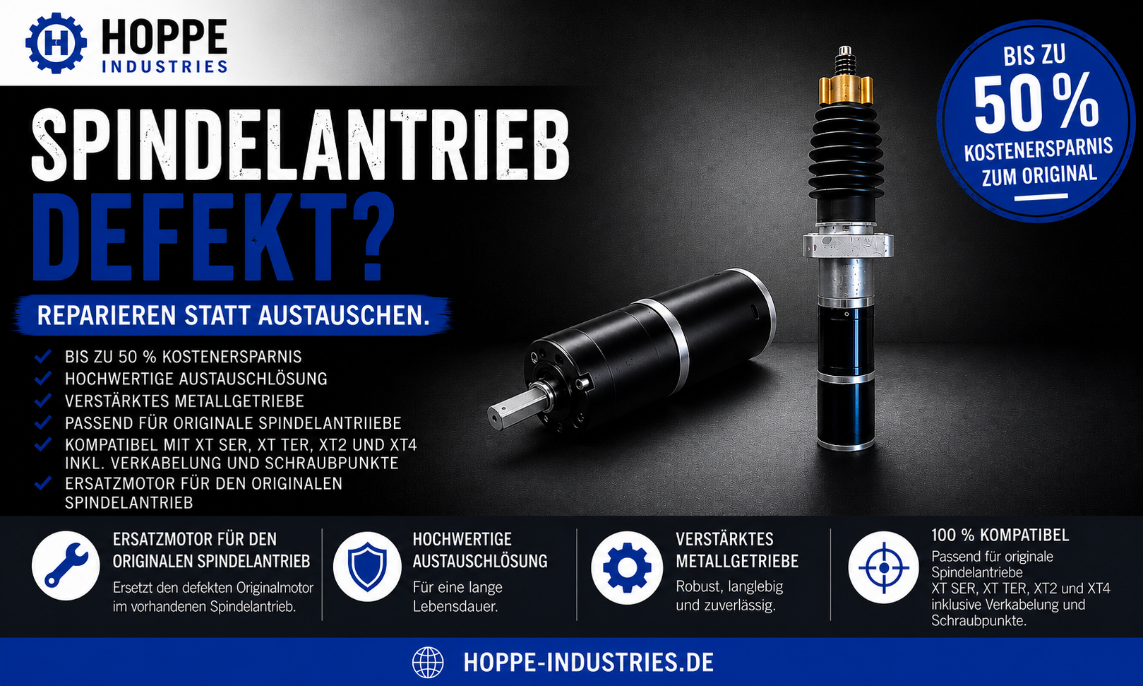 2 Stück Ersatz Spindelmotoren für Spindelantriebe / Spindeleinheiten Truma Mover XT SER / TER